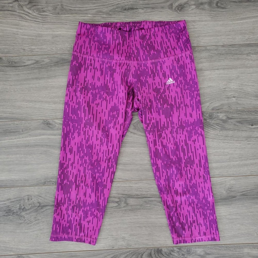 Adidas Purple Cropped Capri Athletic Leggings